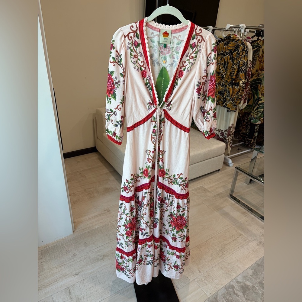 NWT FARM Rio Pink Floral Maxi Dress - Picture 11 of 11